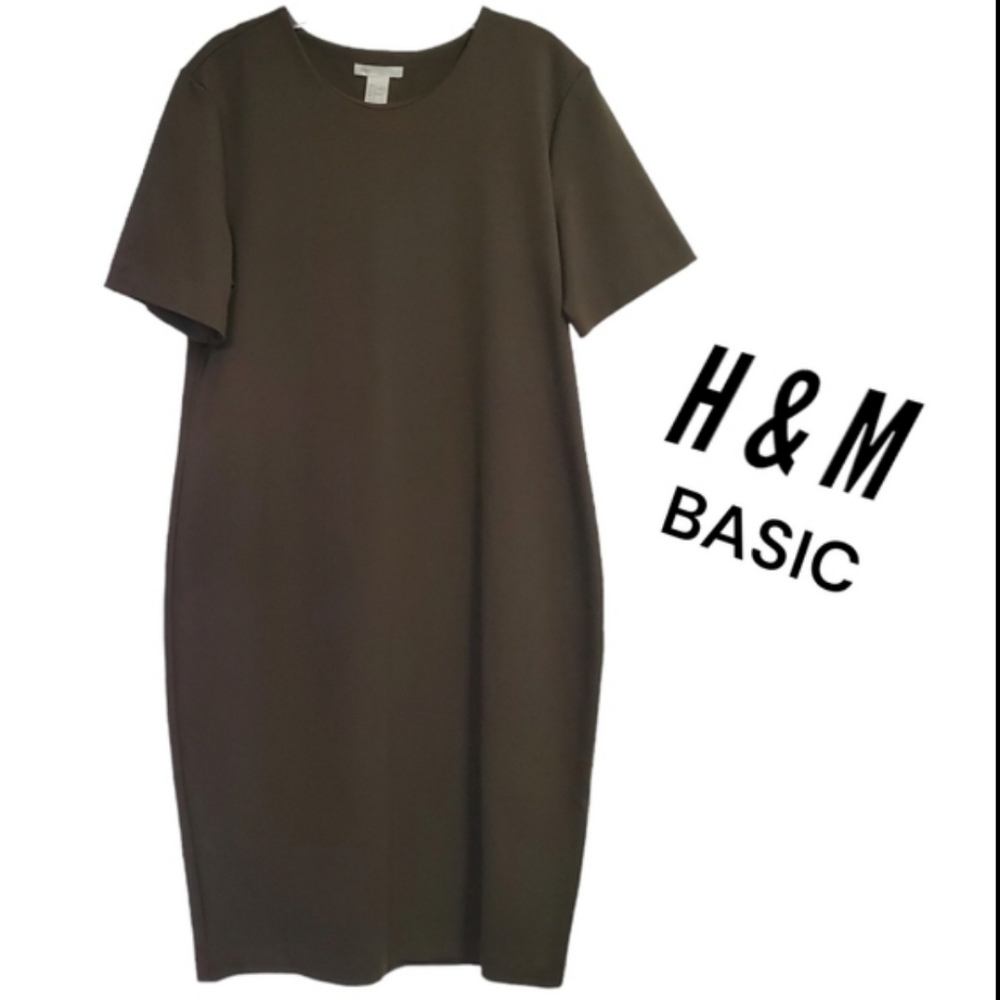 H & M Women's Midi Dress Short Sleeves Size L